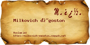 Milkovich Ágoston névjegykártya
